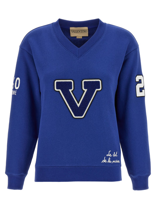 Valentino Garavani Chat De La Maison Sweatshirt — Blue — Aumifour