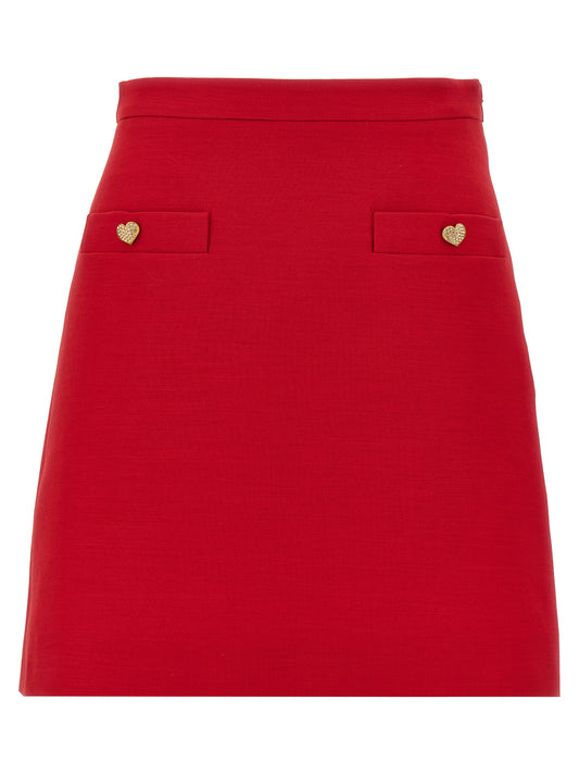 Valentino Garavani Crepe Couture Skirt — Red Mini