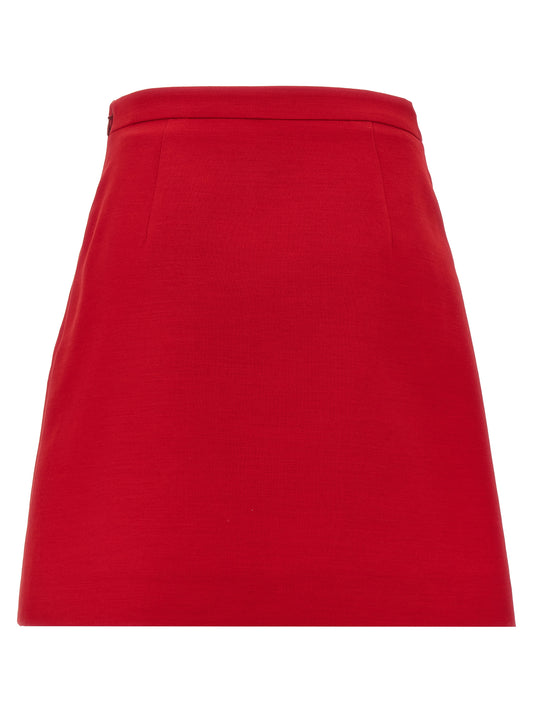 Valentino Garavani Crepe Couture Skirt — Red Mini