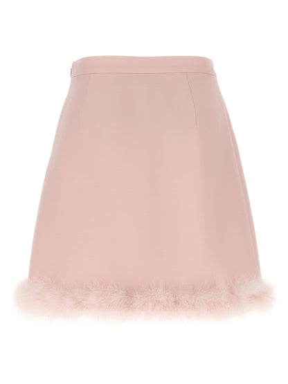 Valentino Garavani Feathers Skirt — Pink Mini Skirt