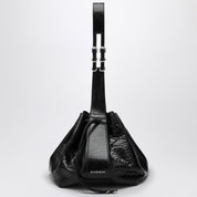 Sac moyen Givenchy Pumpkin en cuir verni craquelé noir