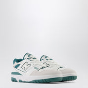 New Balance Low 550 white/green leather trainer