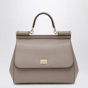 Dolce & Gabbana Dolce&Gabbana Large mud colour Sicily Hand Bag in hammered leather