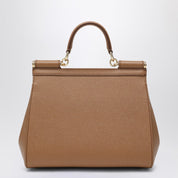 Dolce & Gabbana Dolce&Gabbana Large caramel Sicily Hand Bag in hammered leather