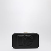 Bolso de hombro de piel negra con logotipo de Dolce &amp; Gabbana