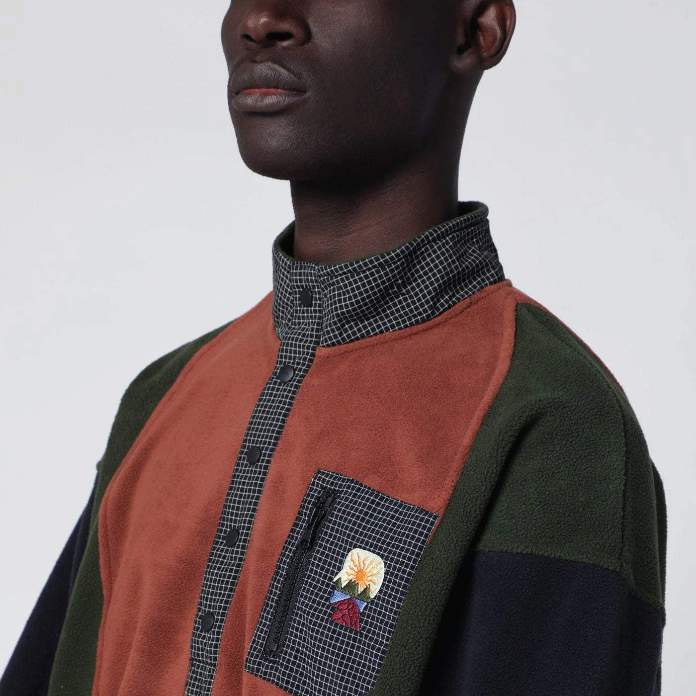 Brain Dead Color-Block Fleece Topwear for Men