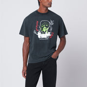 Brain Dead Faded black Alien Tractor T-shirt in cotton