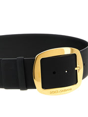 Dolce & Gabbana Maxi Buckle Belt — Black Leather (H 6cm)