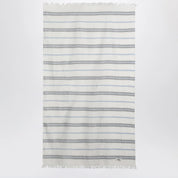 Tekla White beach towel with striped pattern