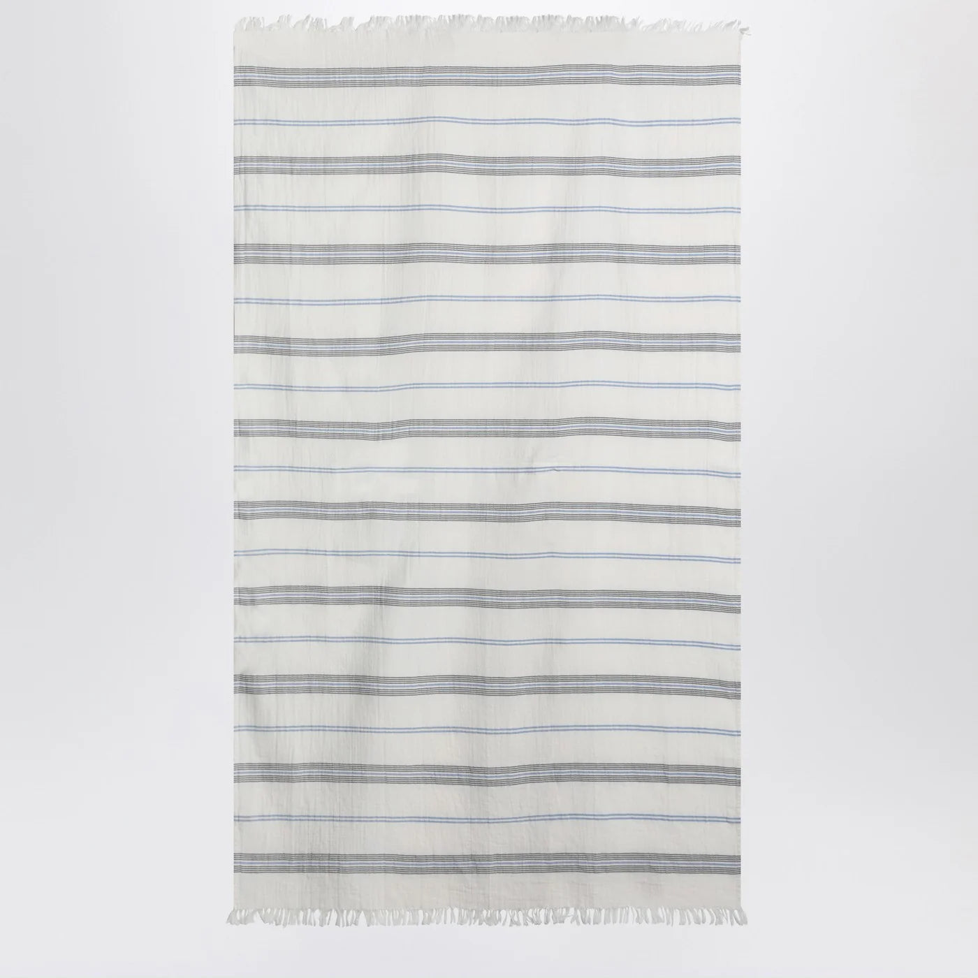 Tekla White beach towel with striped pattern