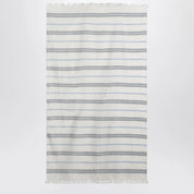 Tekla White beach towel with striped pattern