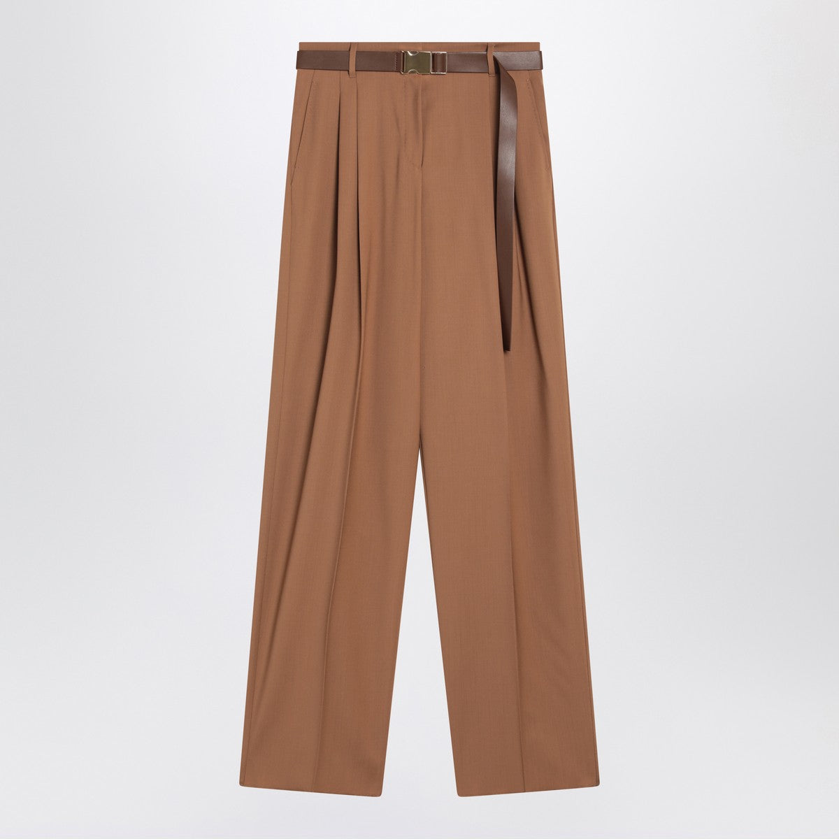 Pantalones de lona de lana color avellana de Max Mara Studio