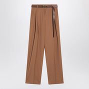 Pantalones de lona de lana color avellana de Max Mara Studio