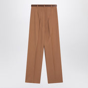 Pantalones de lona de lana color avellana de Max Mara Studio