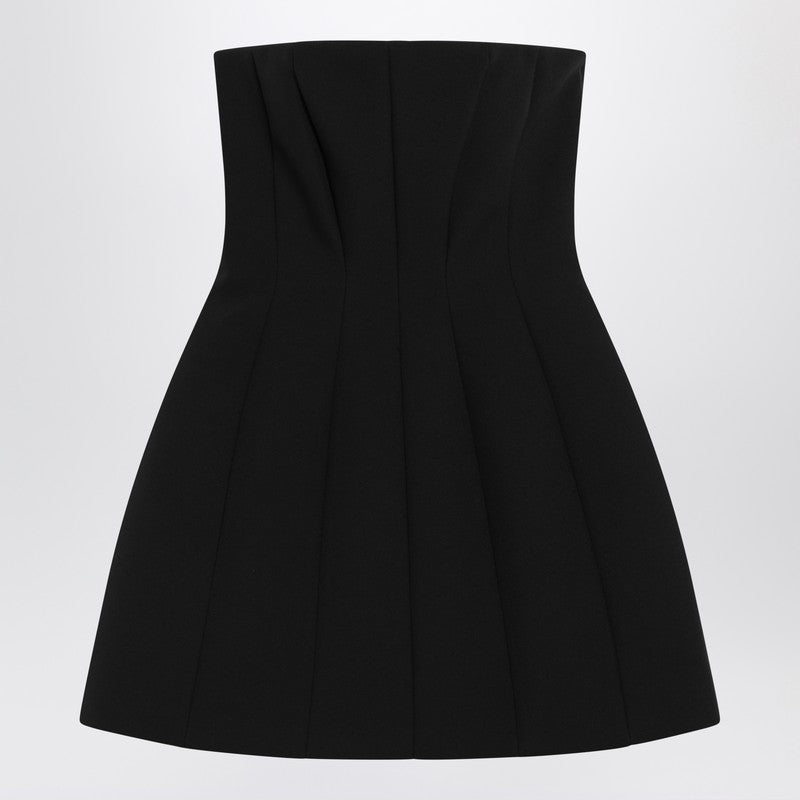 Max Mara Pianoforte Vestido bustier negro sablé