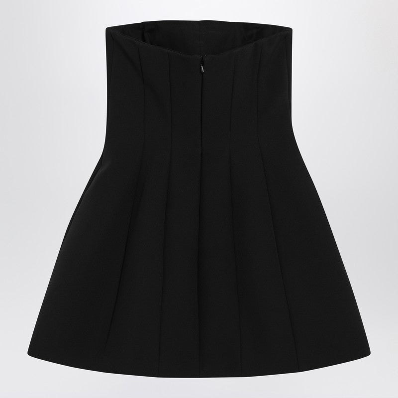 Max Mara Pianoforte Vestido bustier negro sablé