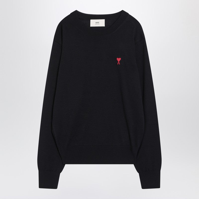 Ami Paris Night blue Ami De Coeur wool jumper