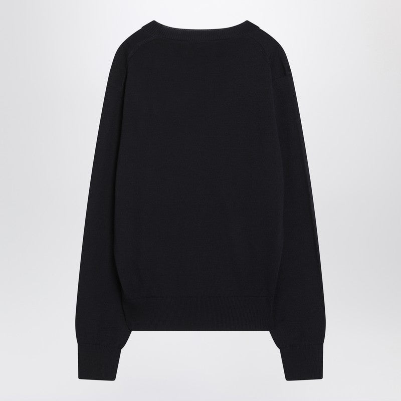 Ami Paris Night blue Ami De Coeur wool jumper