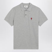 Ami Paris Polo gris Ami De Coeur de algodón orgánico