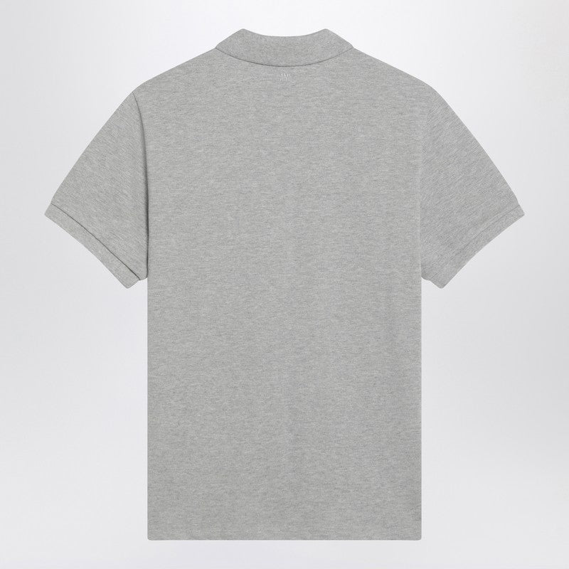 Ami Paris Polo gris Ami De Coeur de algodón orgánico