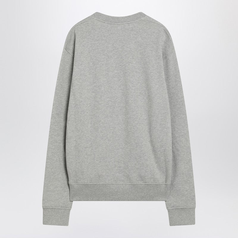 Ami Paris Ami De Coeur grey sweatshirt in organic cotton