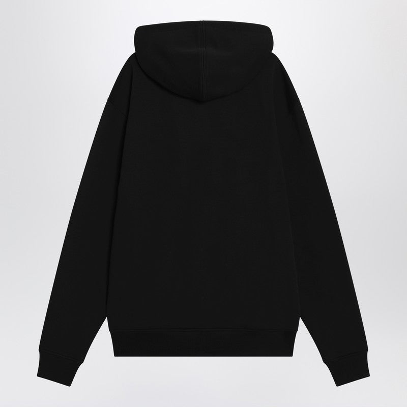 Ami Paris Sudadera con capucha negra Ami De Coeur de algodón