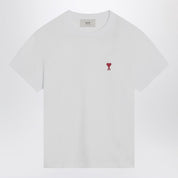 Ami Paris White Ami De Coeur T-shirt in Cotton