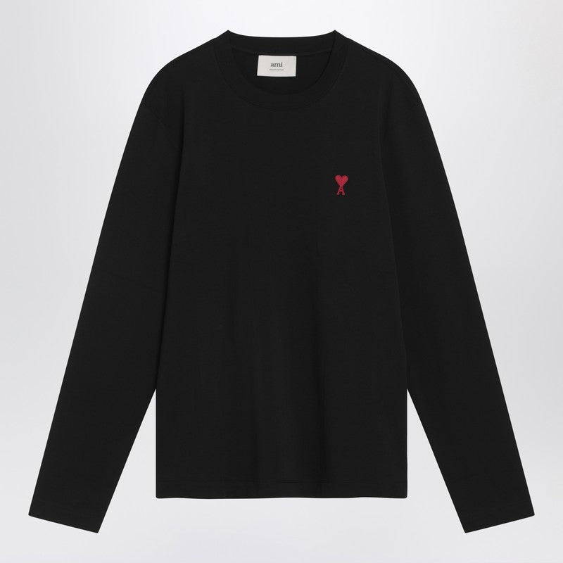 Ami Paris Black Ami De Coeur T-shirt