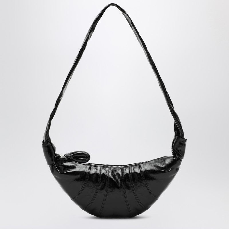 Lemaire Small Croissant bag in black coated cotton