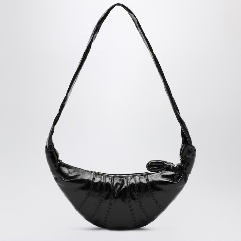 Lemaire Small Croissant bag in black coated cotton