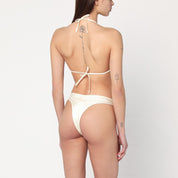 Venuja Butter-coloured triangle bikini set