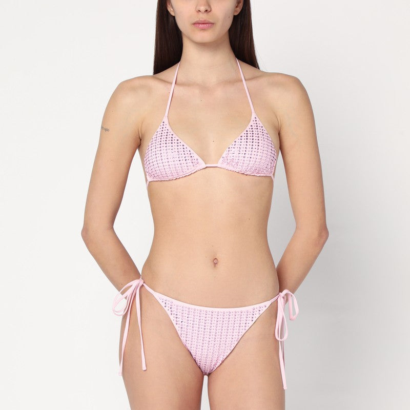 Venuja Pink two-piece bikini with crystals