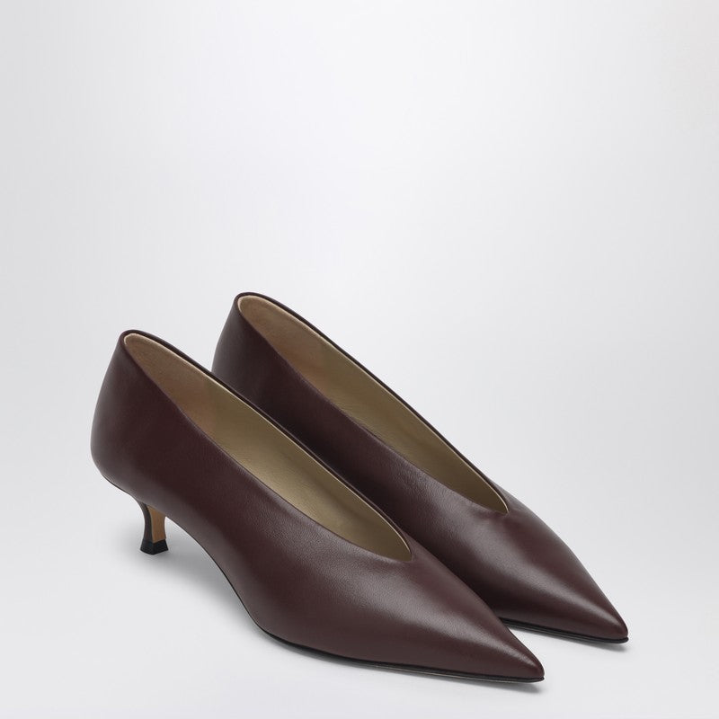 Le Monde Béryl Décolleté Babouche Chaton en Cuir Sang de Bœuf