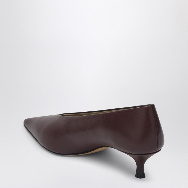 Le Monde Béryl Décolleté Babouche Chaton en Cuir Sang de Bœuf