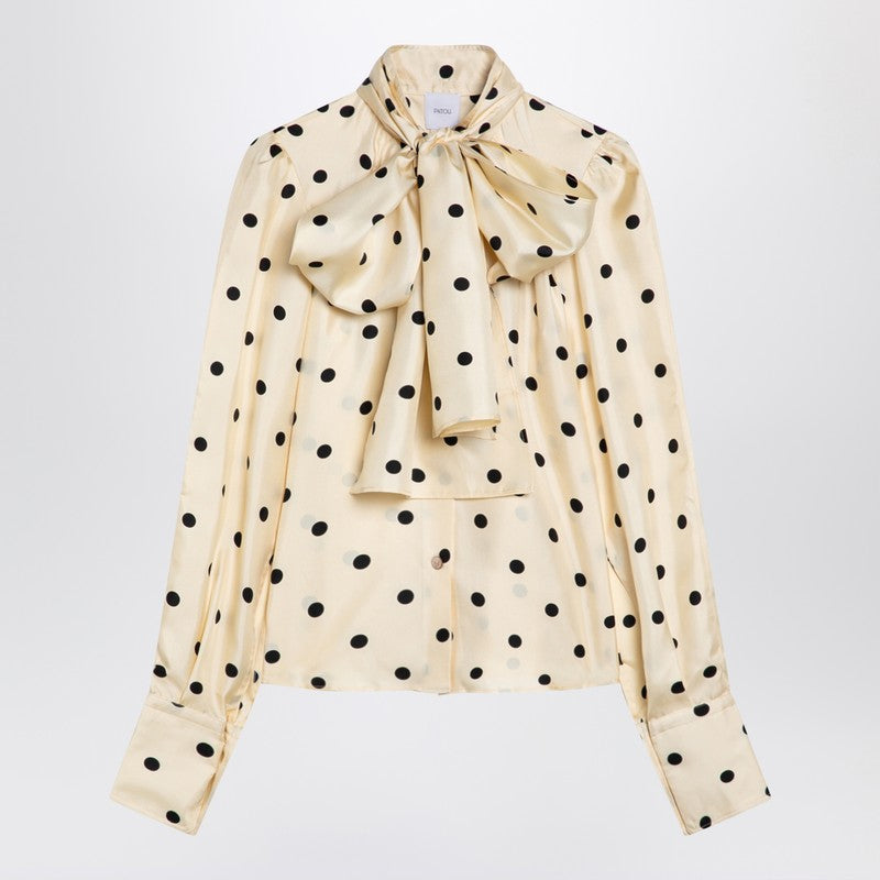 Patou Polka dot silk blouse with bow