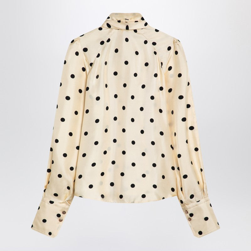 Patou Polka dot silk blouse with bow