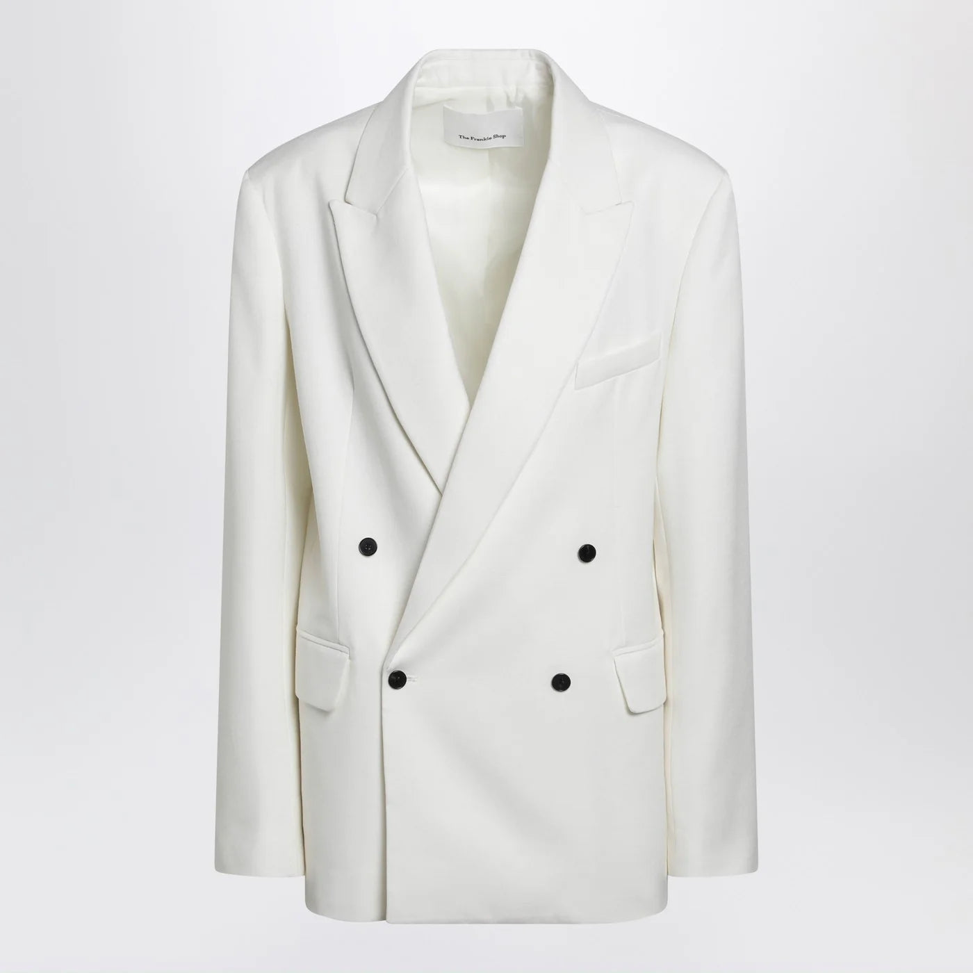 The Frankie Shop White double-breasted wool-blend jacket