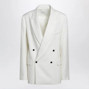 The Frankie Shop White double-breasted wool-blend jacket