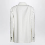 The Frankie Shop White double-breasted wool-blend jacket