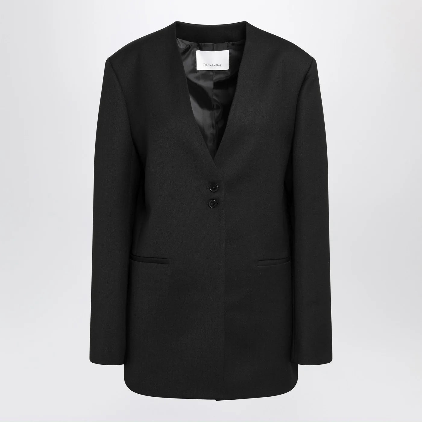 The Frankie Shop Winsen Black Wool-Blend Jacket — Jackets
