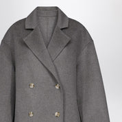 Manteau gris chiné en laine et cachemire LouLou De Saison Borneo Lds