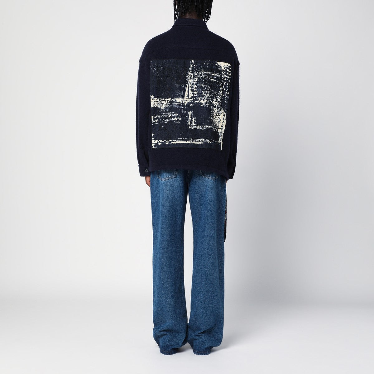 Surchemise en laine Destin Navy avec imprimé graphique