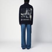 Surchemise en laine Destin Navy avec imprimé graphique