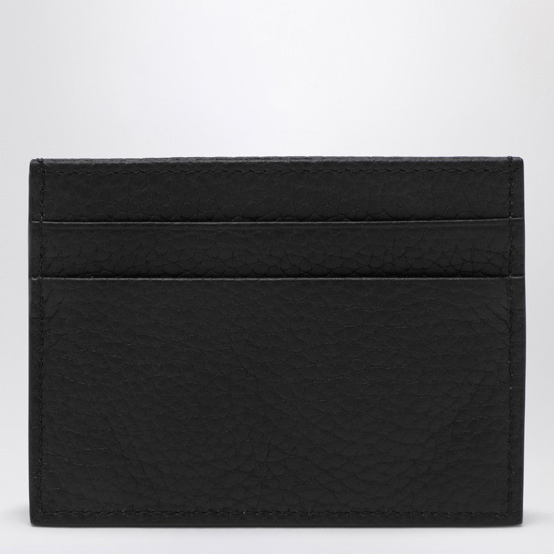 Porte-cartes noir Dolce &amp; Gabbana avec logo en cuir de veau