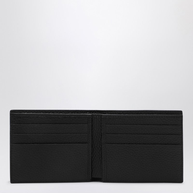 Portefeuille à deux volets Dolce &amp; Gabbana noir en cuir de veau imprimé cerf