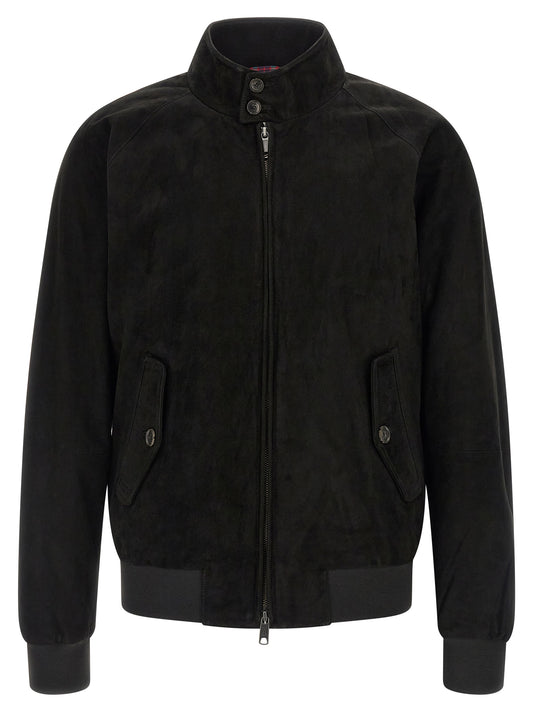 Baracuta Harrington G9 Jacket — Suede Slim Fit (Black)