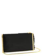 Elisabetta Franchi Fringed Clutch — Leather Black Bag