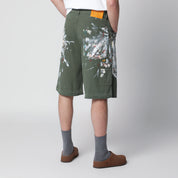 Gallery Dept. Hand-painted military green Bermuda shorts