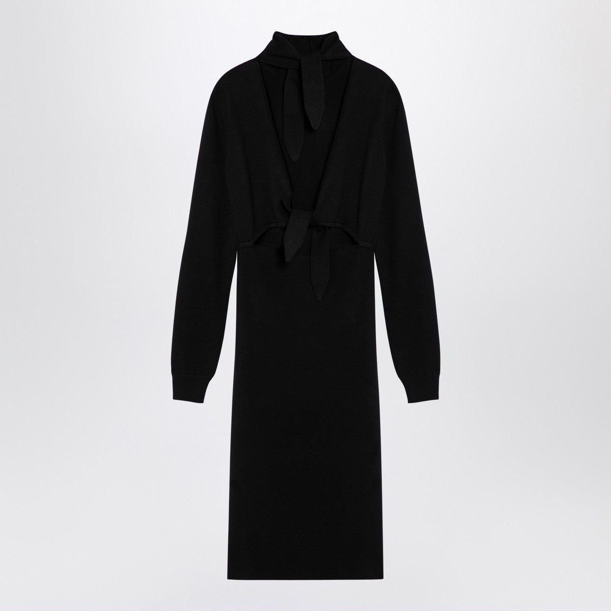 Givenchy Black Wool‑Blend Turtleneck Dress