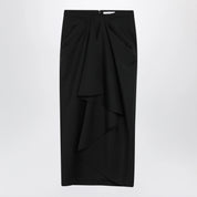 Givenchy Draped skirt in black wool and mohair